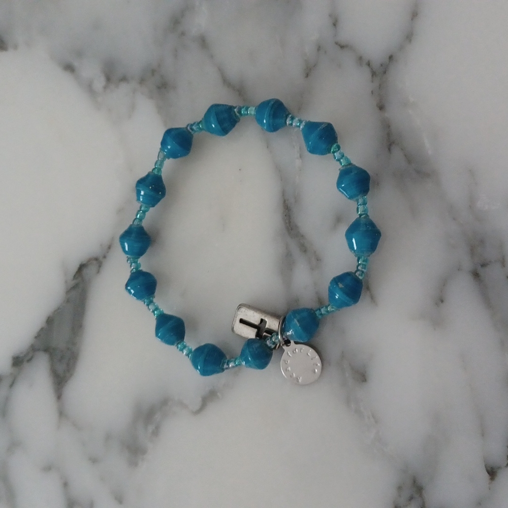 Bead for life bangle bracelet handmade in Uganda from recycled paper